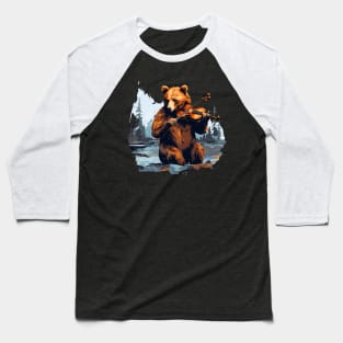 Grizzly Bear playing violin Baseball T-Shirt